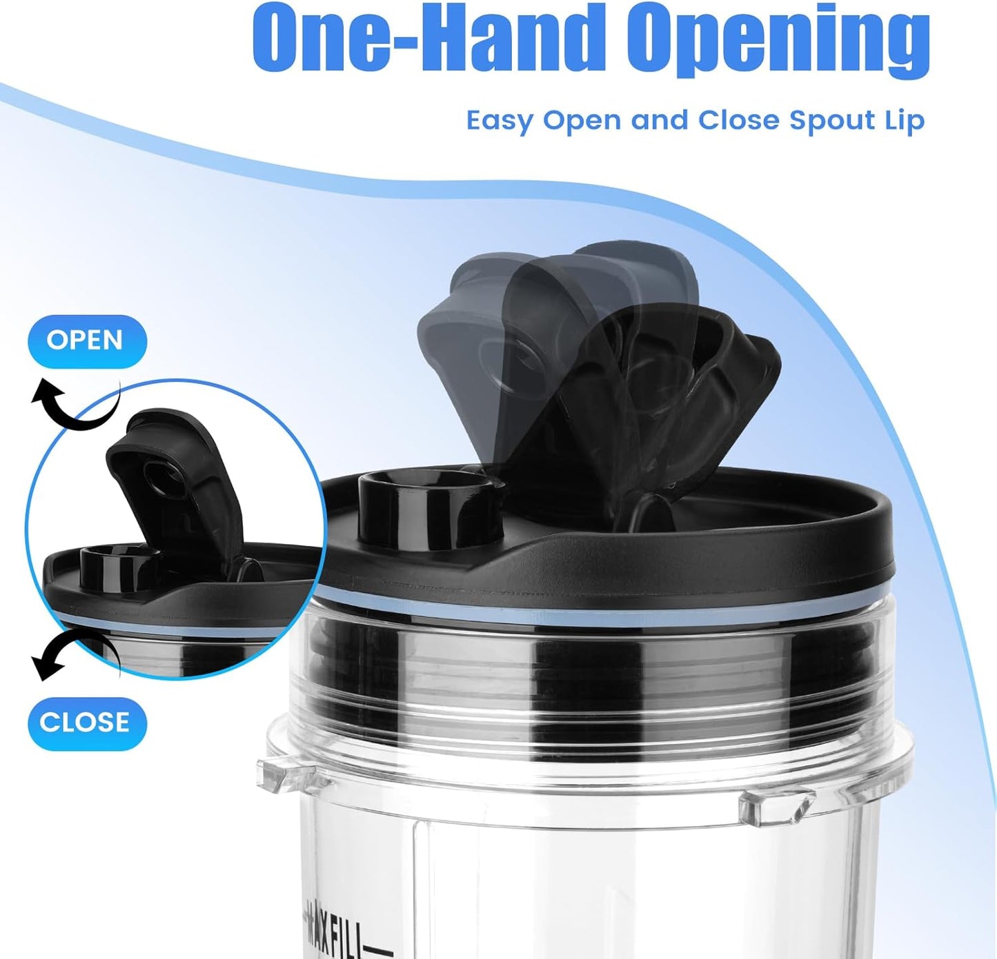 Ninja Fit Blender Cups Replacement 16 oz Cups Kit with Sip & Straw Lids and To Go Lids QB3001SS BL660 BL770 BL740 BL810